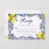 Mediterranean Wedding Style with Italian Tiles RSVP Kaartje (Voorkant)