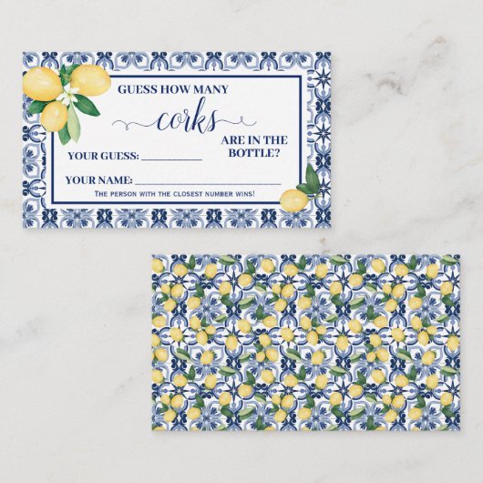 Méditerranée Combien de Corks Douche Carte de jeu (Devant / Derrière)