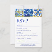 Méditerranée moderne bleu Mariage carte Rsvp (Devant)
