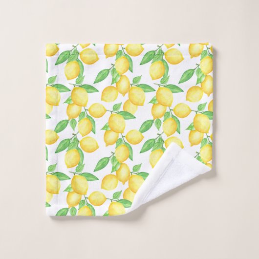 Mediterrenean Citrus Lemon pattern (Gant de toilette)