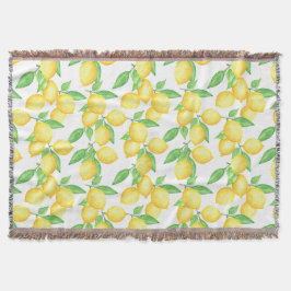 Mediterrenean Citrus Lemon pattern Deken