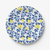 Mediterrenean Citrus Lemon pattern Papieren Bordje (Voorkant)