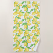 Mediterrenean Citrus Lemon pattern Strandlaken (Voorkant)