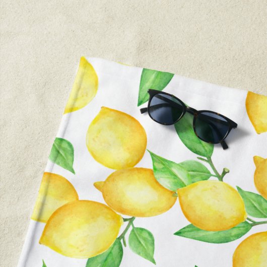 Mediterrenean Citrus Lemon pattern Strandlaken (In situ)