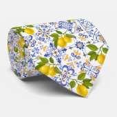 Mediterrenean Citrus Lemon pattern Stropdas (Opgerold)