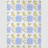 Mediterrenean Citrus Lemon pattern Tissuepapier (Voorkant)