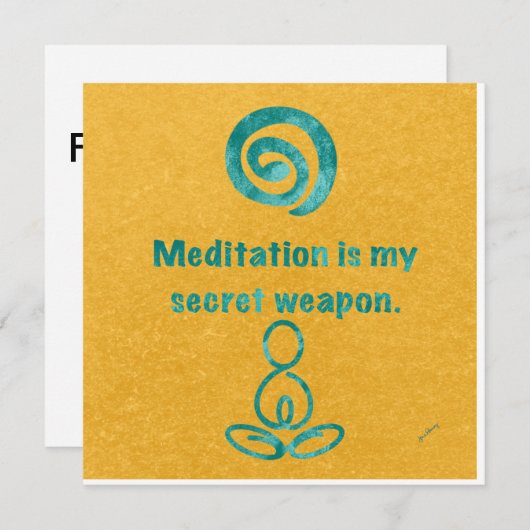 Méditez une carte à note plate (Devant / Derrière)