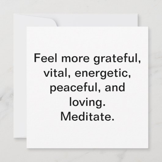 Méditez une carte à note plate (Dos)