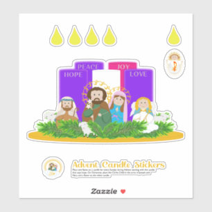 Medium Advent Kaars Stickers