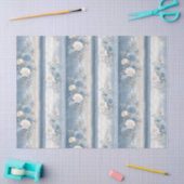 Medium Baby Blauwe Streep & Kant Tissuepapier (Craft)