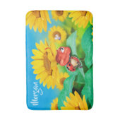 Medium badmat Zonnebloemen Ladybug (Voorkant Verticaal)