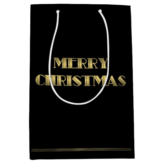 Medium Black Art Deco-kerstcadeaus Medium Cadeauzakje (Voorkant)