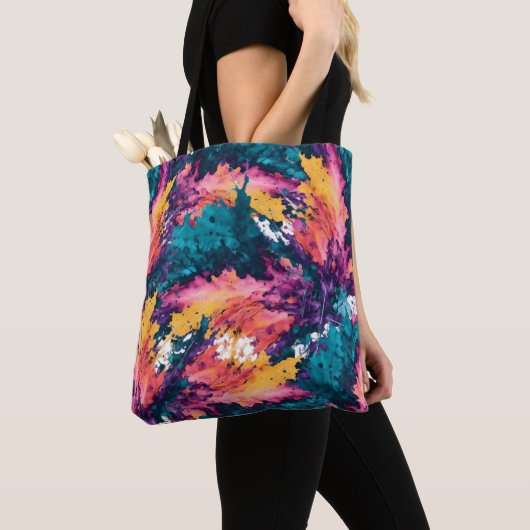 Medium Canvas tas kleur splash voor haar (Dichtbij)
