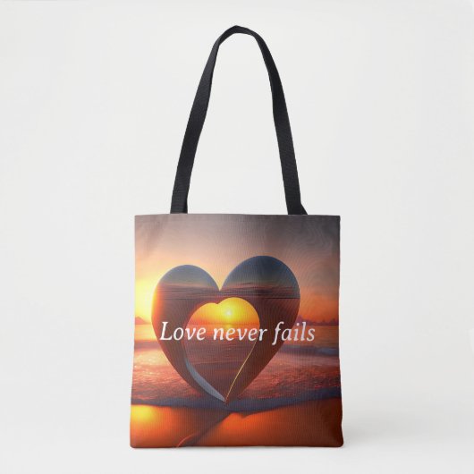 Medium Canvas tas liefde faalt nooit aangepaste te (Voorkant)