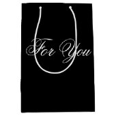 Medium Classy Zwart Designer Gift Bag Medium Cadeauzakje (Voorkant)