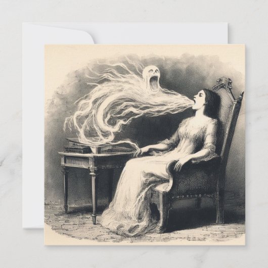 Medium dat ectoplasma afgeeft Griezelige spiritual Kaart (Voorkant)
