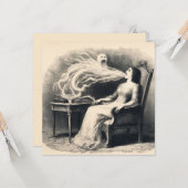 Medium dat ectoplasma afscheidt griezelige spiriti kaart (Voorkant / Achterkant in situ)