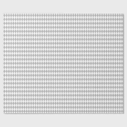Medium grijs en wit Harlequin Wrapping Paper Cadeaupapier (Vlak)
