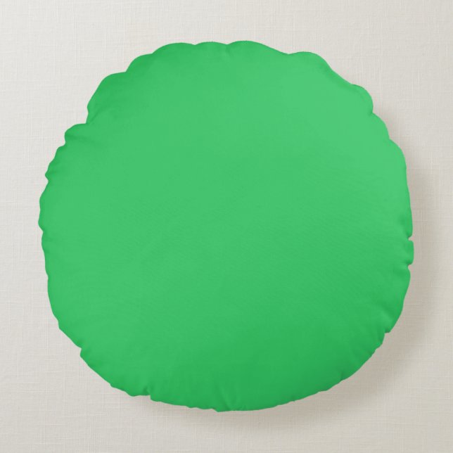Medium-groen poeder, vaste, platte kleur rond kussen (Voorkant)