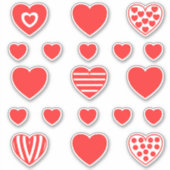 Medium klein rood hartjes patroon 2 sticker (Voorkant)
