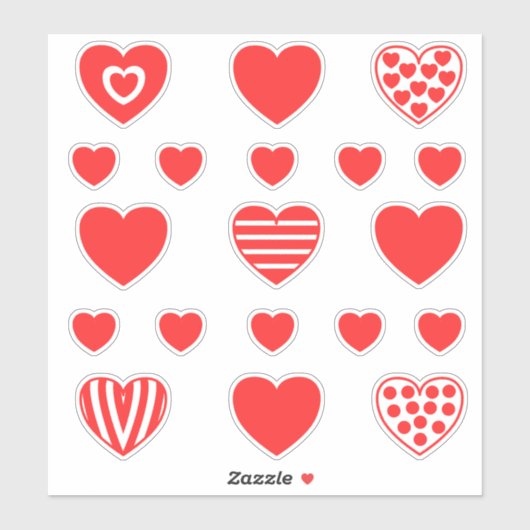 Medium klein rood hartjes patroon 2 sticker (Vel)