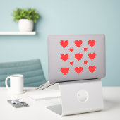 Medium Kleine rode harten patroon 3 Sticker (Laptop op bureau)