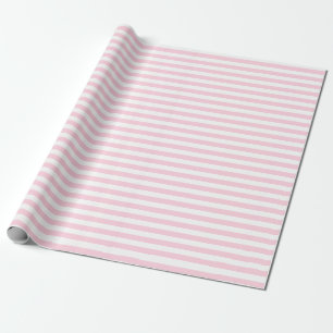 Medium lichtroze en wit strookpapier cadeaupapier