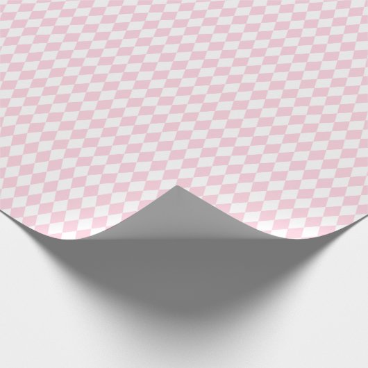 Medium lichtroze en witte harlequin cadeaupapier (Hoek)