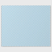 Medium Light Blue en White Checks Wrapping Paper Cadeaupapier (Vlak)