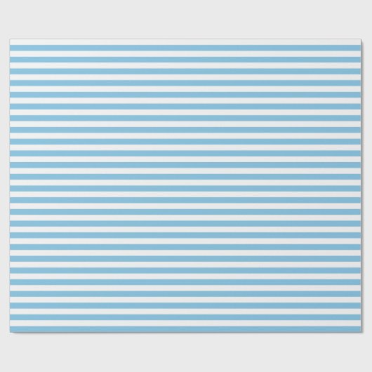 Medium Light Blue en White Stripes Wrapping Paper Cadeaupapier (Vlak)