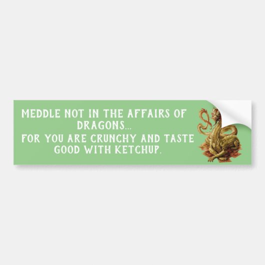 Medium niet bij de Dragons Bumpersticker (Voorkant)