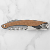 Medium Oak Brown Classy Chic Hout Grain Pattern Kurkentrekker (Achterkant)