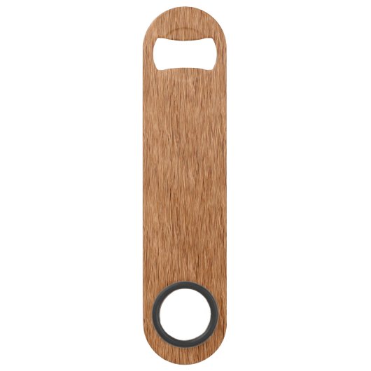 Medium Oak Brown Classy Chic Hout Grain Pattern Speed Flessenopener (Achterkant)