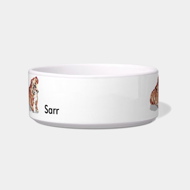 Medium Pet Bowl/English Bull Dog Voerbakje (Voorkant)
