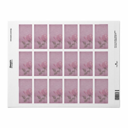 Medium roze rose apotheker label (Full Sheet)