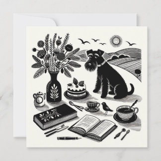 Medium Schnauzer Note Kaart Notitiekaartje