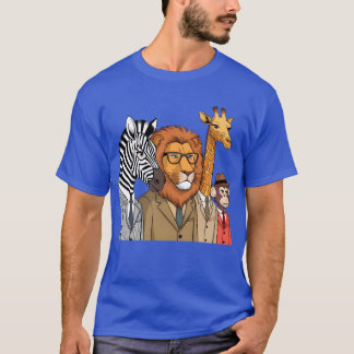 medium shot of a funny cartoon animals retro t-shirt