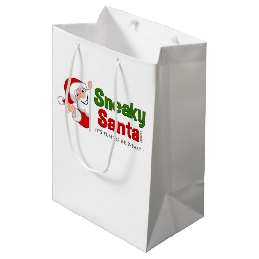 Medium Sneaky Santa Gift Bag Medium Cadeauzakje (Voorkant Gekanteld)