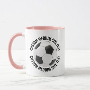 Medium Tekst ROZE Combo 11oz Aangepaste Voetbalbek Mok