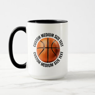 Medium Tekst ZWART Combo 15oz Aangepaste Basketbal Mok