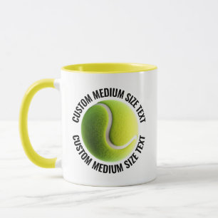 Medium Text GEEL Combo 11oz Aangepaste Tennis Mok