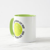 Medium Text LIME Combo 11oz Aangepaste Pickleball Mok (Voorkant links)