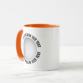 Medium Text ORANGE Combo 11oz Aangepaste Golf Mok (Voorkant links)