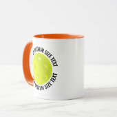 Medium Text ORANGE Combo 11oz Aangepaste Picklebal Mok (Voorkant links)