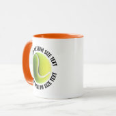 Medium Text ORANGE Combo 11oz Aangepaste Tennis Mok (Voorkant links)