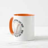 Medium Text ORANGE Combo 11oz Custom Honkbalpetje Mok (Voorkant links)