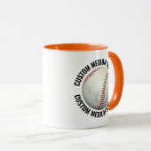 Medium Text ORANGE Combo 11oz Custom Honkbalpetje Mok (Voorkant rechts)