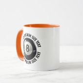 Medium Text ORANJE Combo 11oz Aangepaste 8 Bal Mok (Voorkant links)