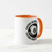Medium Text ORANJE Combo 11oz Aangepaste 8 Bal Mok (Voorkant rechts)