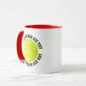 Medium Text RODE Combo 11oz Aangepaste Pickleball Mok (Voorkant links)